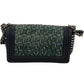 Pre-Owned Chanel Navy and Green Woven Calfskin Medium Boy Bag WWL2999