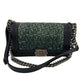 Pre-Owned Chanel Navy and Green Woven Calfskin Medium Boy Bag WWL2999