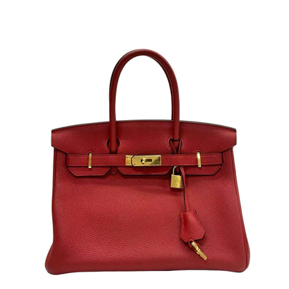 Pre-Owned Hermès Birkin 30 in red Togo leathe