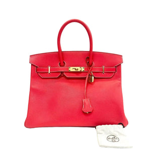 Pre-Owned Hermès Birkin 35 in Rose Jaipur Red N23318438
