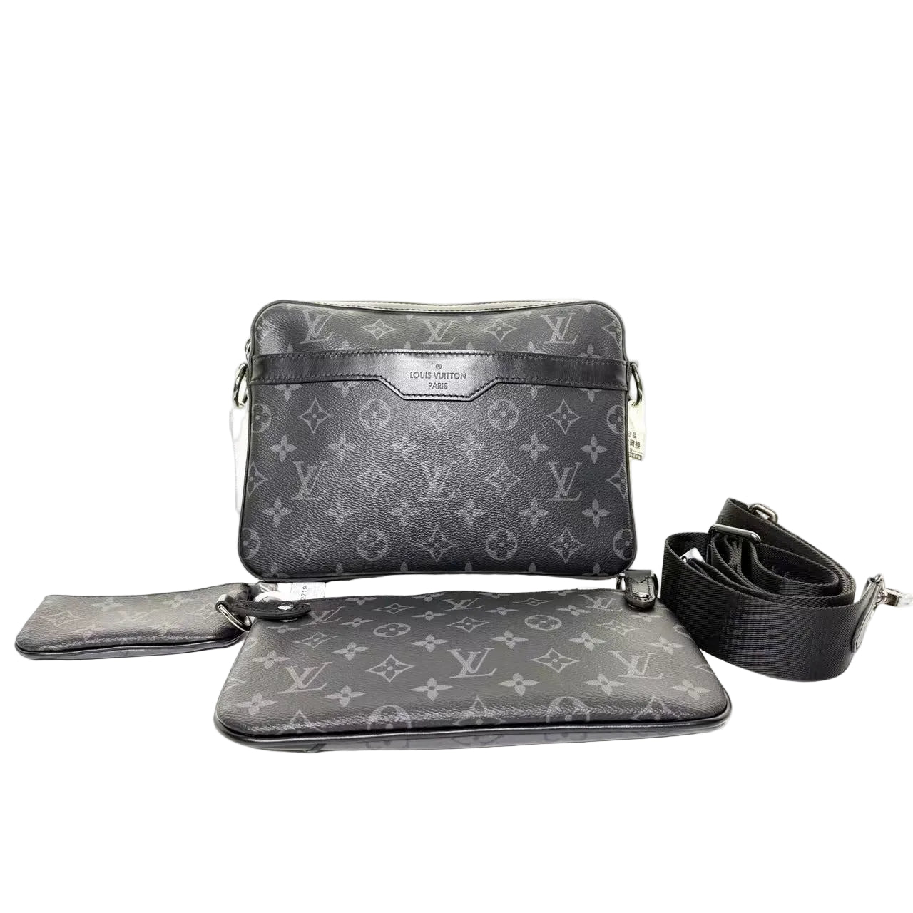 Pre-Owned Louis Vuitton Trio Messenger bag in Monogram Eclipse