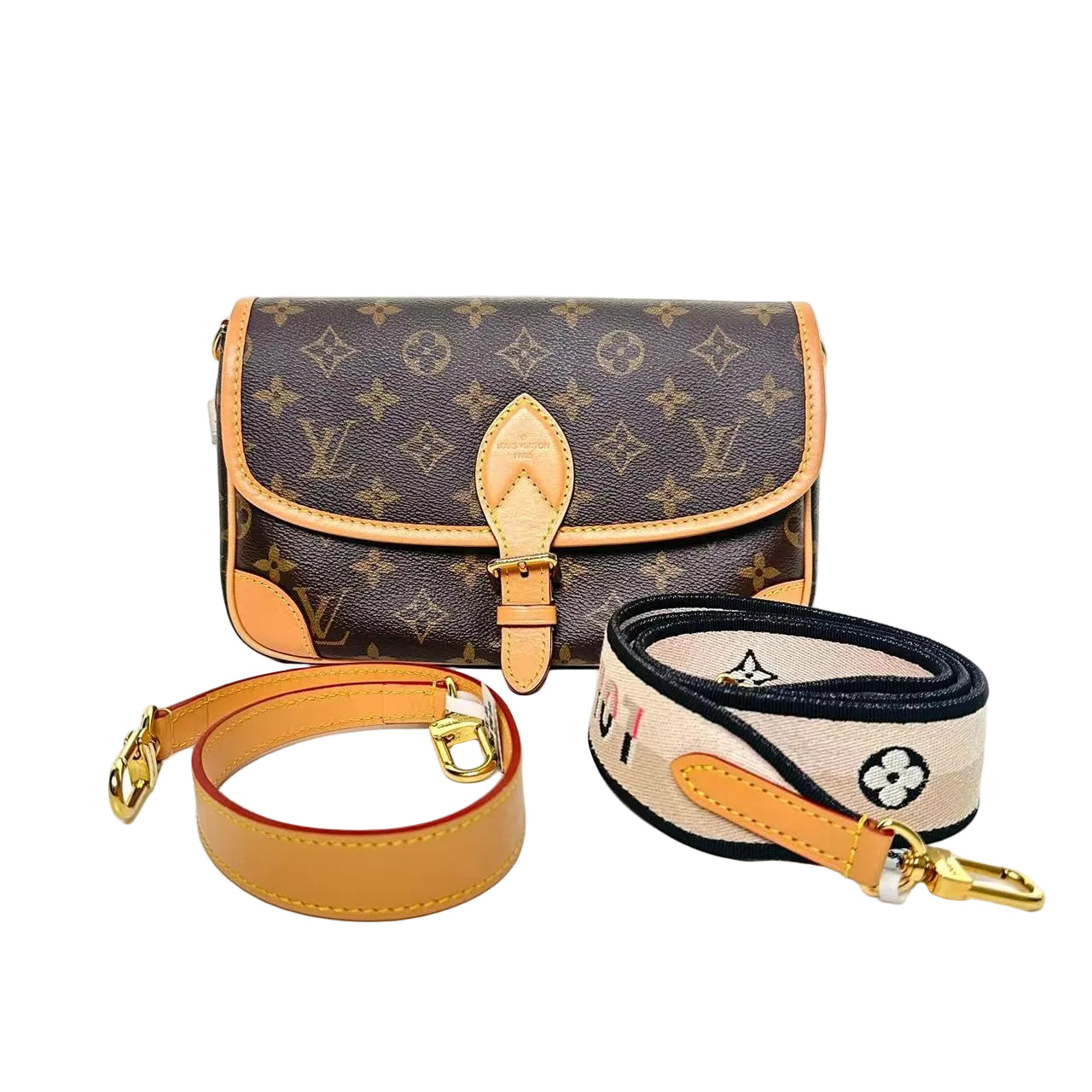 Pre-Owned Louis Vuitton Diane satchel in Monogram canvas RFID microchip
