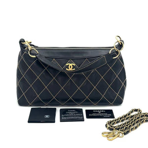 Pre-Owned Chanel Wild Stitch Zip Hobo Shoulder Bag (often referred to as a Surpique zip bag) SZ6032607214288
