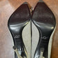 Pre-Owned RV Silver Fine-Glitter Rhinestone Square-Buckle High Heels
