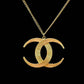 Pre-Owned CHANEL 15C Classic Double-C Crescent Moon Rhinestone Necklace SZ3032603081290