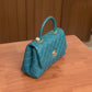 Pre-Owned CHANEL Small Coco Handle Bag in Peacock Green SZ6022607091811