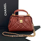 Pre-Owned CHANEL 24A Quilted Mini "Cocodoc" Top Handle Bag Honey Caramel Brown shade SZ3072607132665