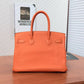 Pre-Owned Hermès Birkin 30 Handbag in signature Hermès Orange SZ3042607204181
