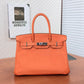 Pre-Owned Hermès Birkin 30 Handbag in signature Hermès Orange SZ3042607204181