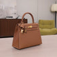 Pre-Owned Hermès Kelly 25 Sellier in Gold (Gold Brown) with Gold Hardware SZ3032607265078