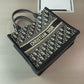 Pre-Owned Dior Blue Embroidered Classic Oblique Book Tote with Strap SZ3072607050976