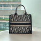 Pre-Owned Dior Blue Embroidered Classic Oblique Book Tote with Strap SZ3072607050976