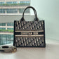 Pre-Owned Dior Blue Embroidered Classic Oblique Book Tote with Strap SZ3072607050976