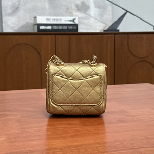 Pre-Owned Chanel Mini My Crush Bag Metallic Gold Lambskin
