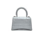 Pre-Owned Balenciaga Hourglass XS Bag Silver Hardware Crocodile Embossed