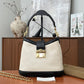 Pre-Owned Gucci GG Logo Embossed Bag Black & White with Gold Hardware