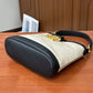 Pre-Owned Gucci GG Logo Embossed Bag Black & White with Gold Hardware