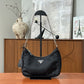 Pre-Owned Prada Re-Nylon Shoulder Bag Black with Silver Hardware