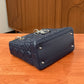 Pre-Owned Dior Lady Dior Bag Deep Blue Lambskin with Silver Hardware