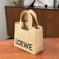 Pre-Owned LOEWE Font Tote Small Raffia Bag