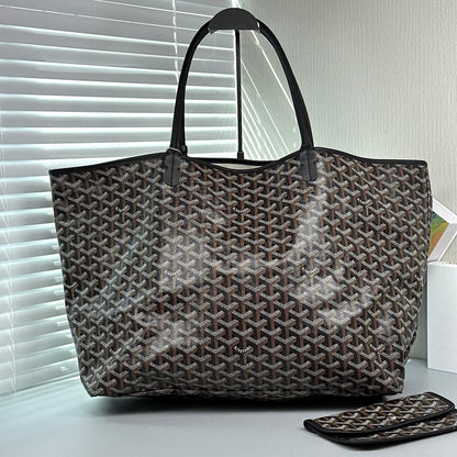 Pre-Owned Goyard Saint Louis PM Tote Black Chevron Print