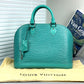 Pre-Owned Louis Vuitton Alma Epi Leather Green with Silver Hardware