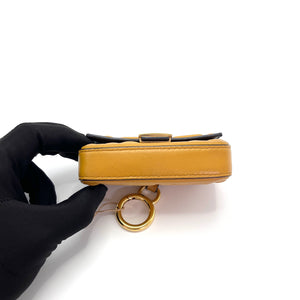 Pre-Owned Fendi Baguette Nano Pouch FF Embossed with Gold Hardware