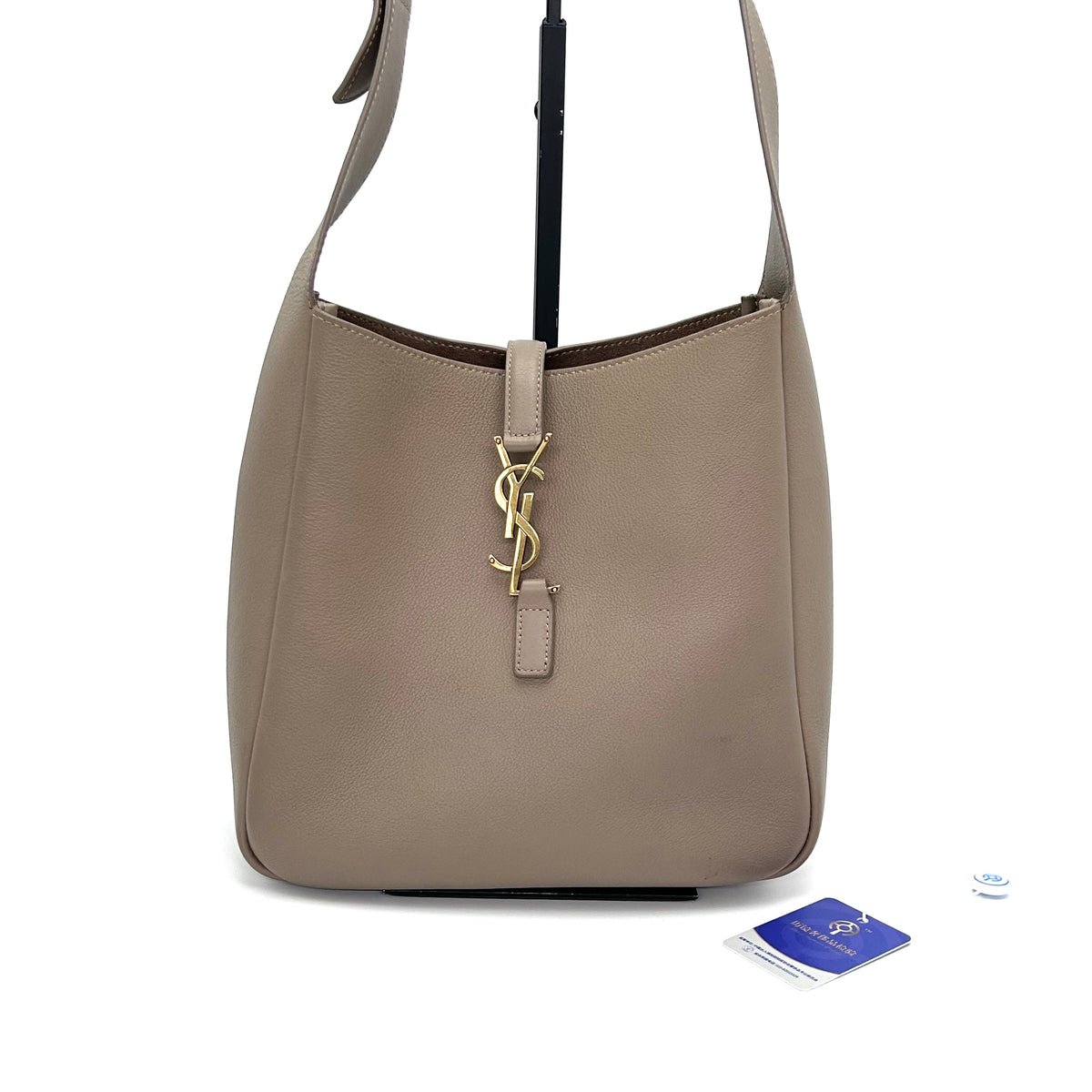 Pre-Owned Saint Laurent LE 5A7 Hobo Bag Small Grey