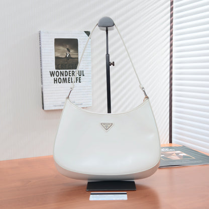 Pre-Owned Prada Cleo Bag White with Triangle Logo