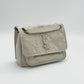 Pre-Owned Saint Laurent Niki Bag Small Grey White with Silver Hardware