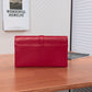 ✨Pre-Owned SAINT LAURENT YSL Monogram Chevron Envelope Clutch ❤️ | Red Leather | Gold Hardware 💫