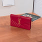 ✨Pre-Owned SAINT LAURENT YSL Monogram Chevron Envelope Clutch ❤️ | Red Leather | Gold Hardware 💫