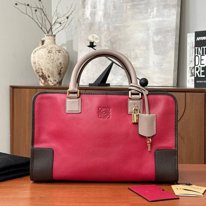 Pre-Owned LOEWE Amazona Bag Tri-Color Handbag