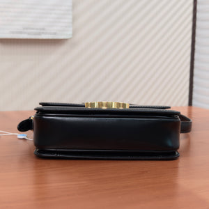 Pre-Owned CELINE Teen Triomphe Bag Black with Gold Hardware