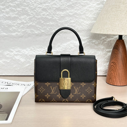 Pre-Owned Louis Vuitton Locky BB Bag Monogram Canvas with Black Leather