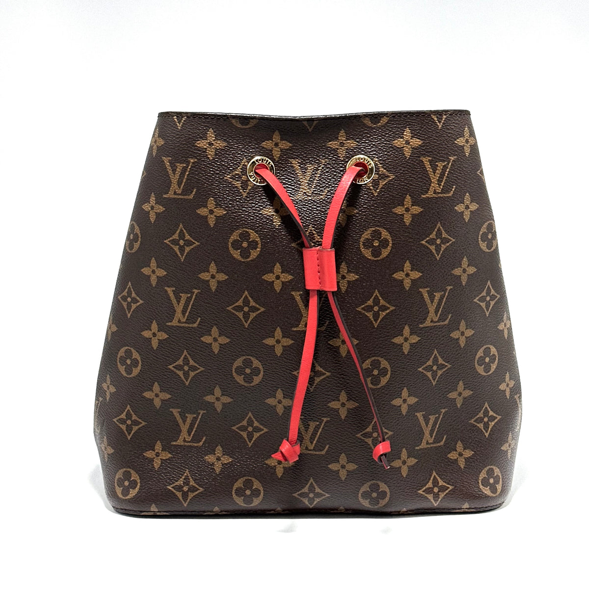 Pre-Owned Louis Vuitton Noe BB Bucket Bag Monogram with Red Interior