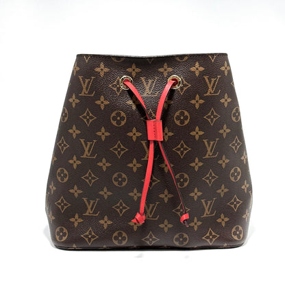 Pre-Owned Louis Vuitton Noe BB Bucket Bag Monogram with Red Interior
