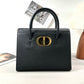 Pre-Owned Christian Dior Montaigne Tote Bag Black with Gold Hardware
