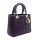 Pre-Owned Dior Lady Dior Bag Burgundy Lambskin with Gold Hardware