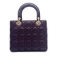 Pre-Owned Dior Lady Dior Bag Burgundy Lambskin with Gold Hardware