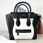 Pre-Owned Celine Luggage Tote Bag Black and White with Gold Hardware