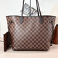 Pre-Owned Louis Vuitton Neverfull MM Damier Ebene Tote with Pouch