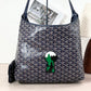Pre-Owned Goyard Hobo Bag Deep Blue Chevron Print
