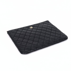 Pre-Owned Chanel Classic Clutch Bag Black Caviar with Gold Hardware
