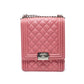 Pre-Owned Chanel Le Boy Vertical Bag Pink Caviar with Silver Hardware