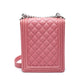 Pre-Owned Chanel Le Boy Vertical Bag Pink Caviar with Silver Hardware