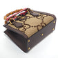 Pre-Owned Gucci Bamboo 1947 Bag GG Canvas with Leather