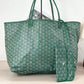 Pre-Owned Goyard Saint Louis GM Tote Green Chevron Print