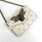 Pre-Owned Gucci Pearl Bee Shoulder Bag White with Gold Hardware