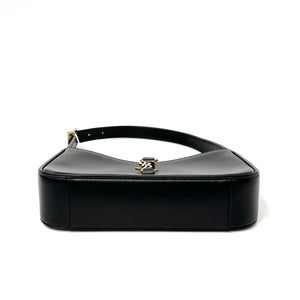 Pre-Owned Saint Laurent LE 5A7 Hobo Bag Black with Gold Hardware